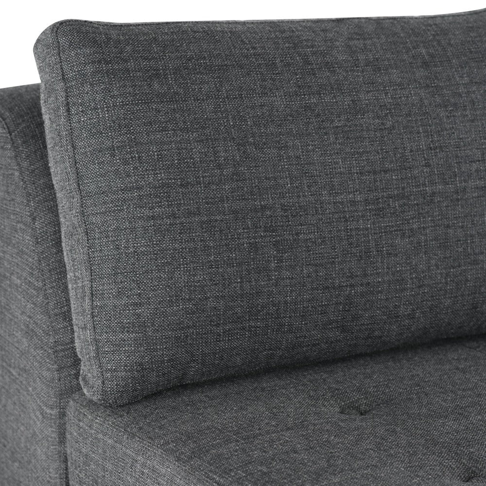 Janis Dark Gray Tweed Fabric Armless Sofa Seat, HGSC554