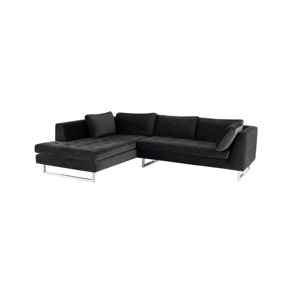 Janis Shadow Gray Fabric Sectional Sofa, HGSC378
