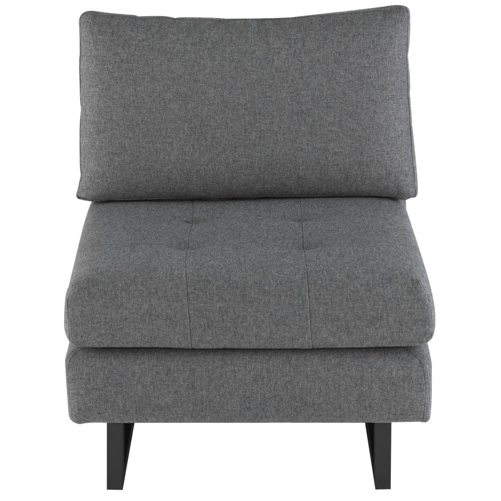 Janis Shale Gray Fabric Armless Sofa Seat, HGSC553
