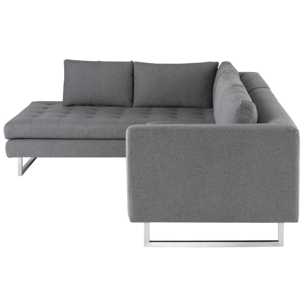 Janis Shale Gray Fabric Sectional Sofa, HGSC268
