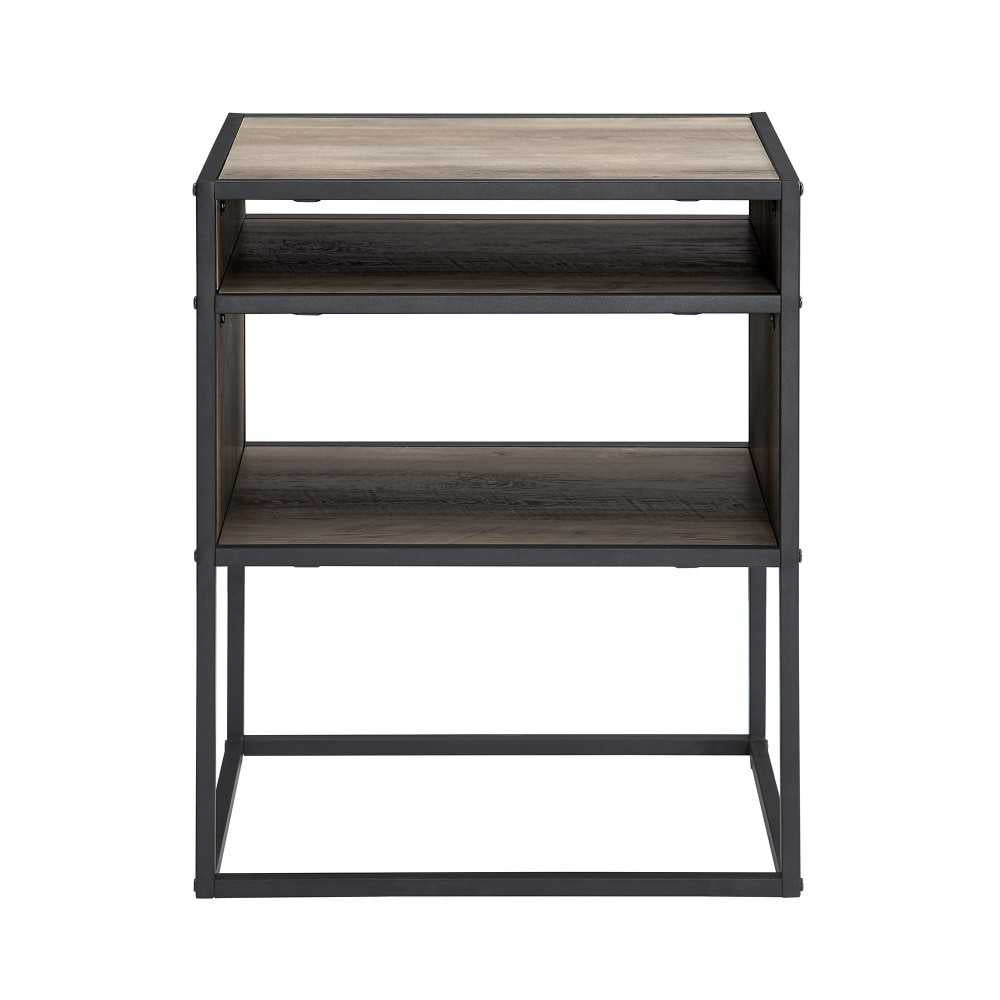 Jersey Industrial Modern Side Table - Gray Wash