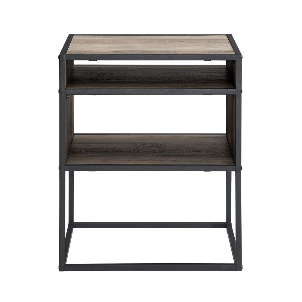 Jersey Industrial Modern Side Table - Gray Wash