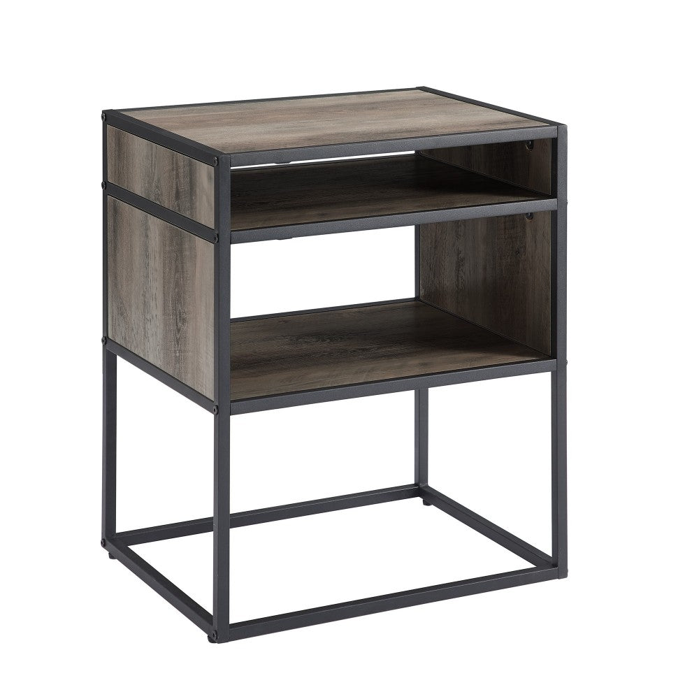 Jersey Industrial Modern Side Table - Gray Wash