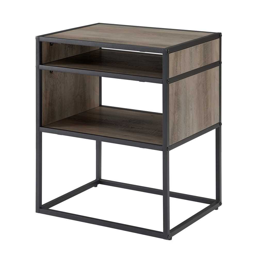 Jersey Industrial Modern Side Table - Gray Wash