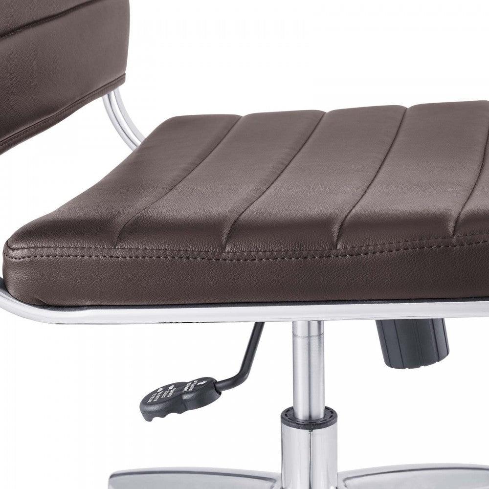 Jive Armless Mid Back Office Chair, Brown