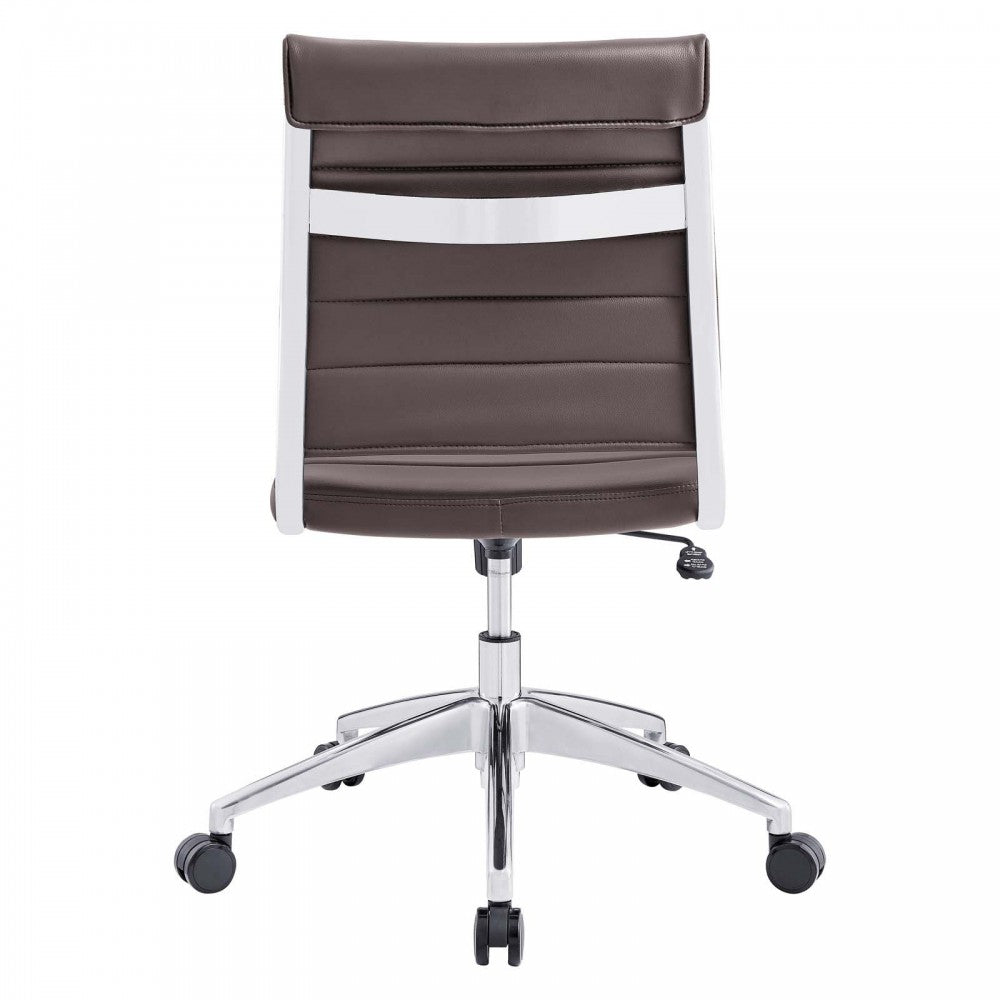 Jive Armless Mid Back Office Chair, Brown