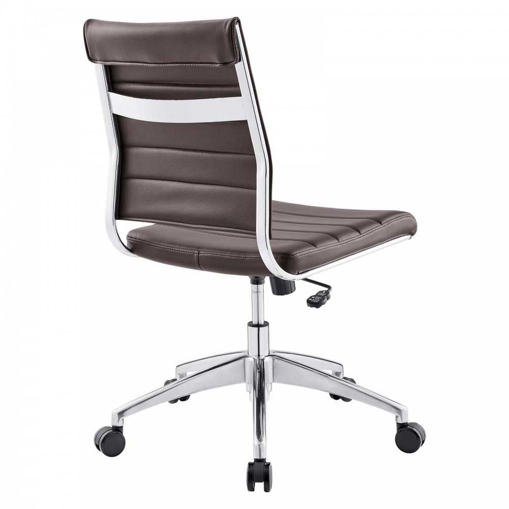 Jive Armless Mid Back Office Chair, Brown