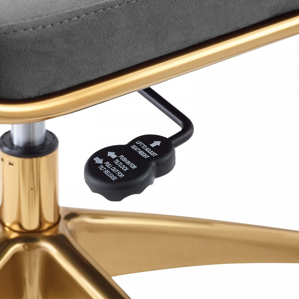 Jive Armless Mid Back Performance Velvet Office Chair, Gray