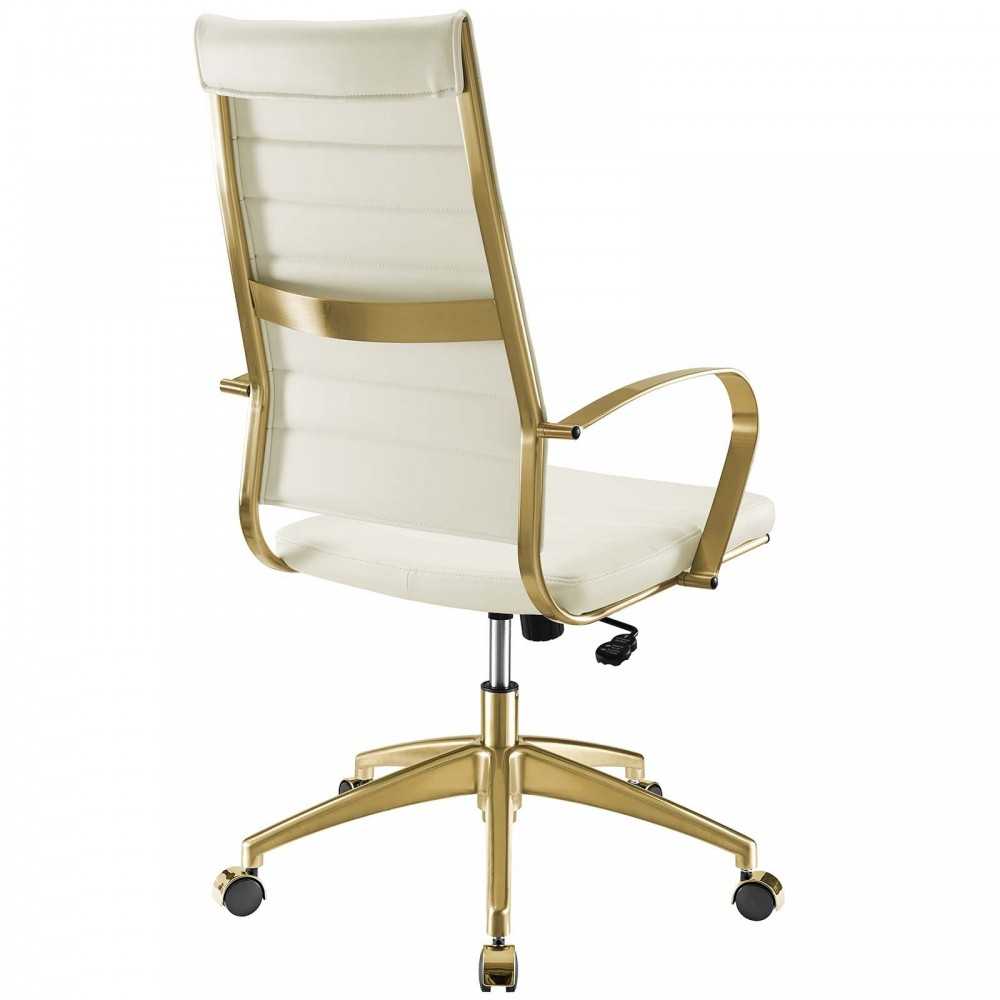 Jive Gold Stainless Steel Highback Office Chair, Gold White