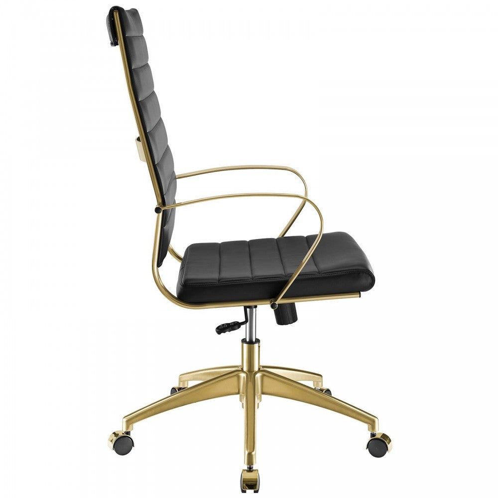 Jive Gold Stainless Steel Highback Office Chair, Gold Black