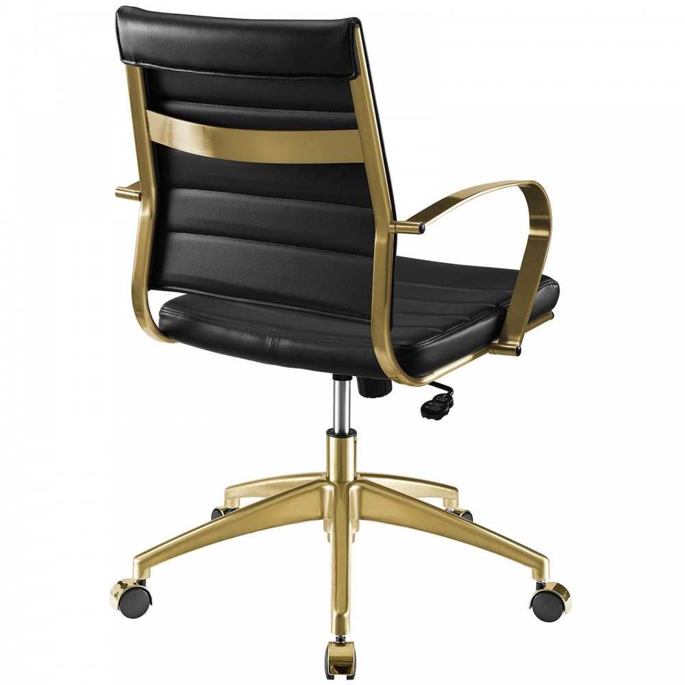 Jive Gold Stainless Steel Midback Office Chair, Gold Black