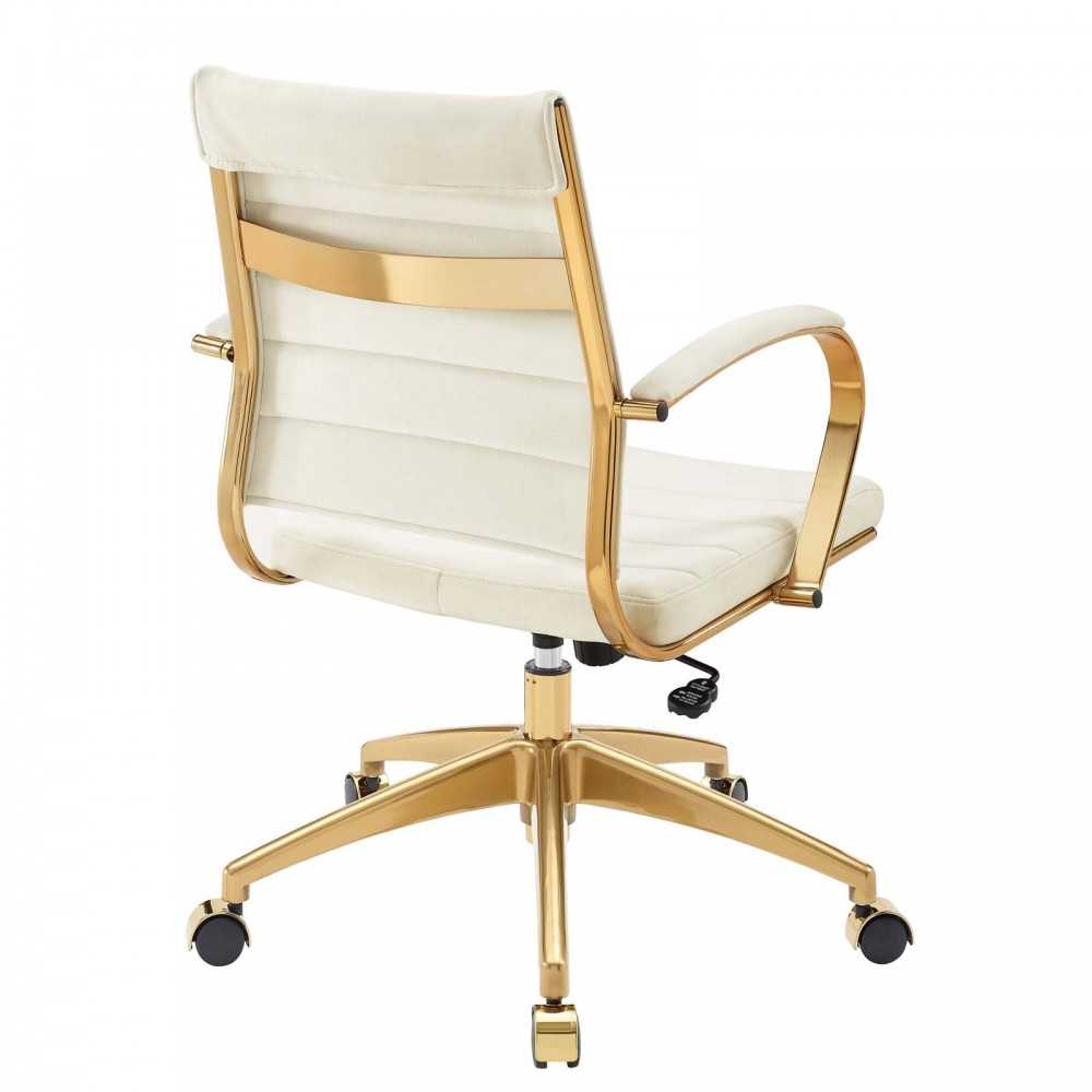 Jive Mid Back Performance Velvet Office Chair, Ivory