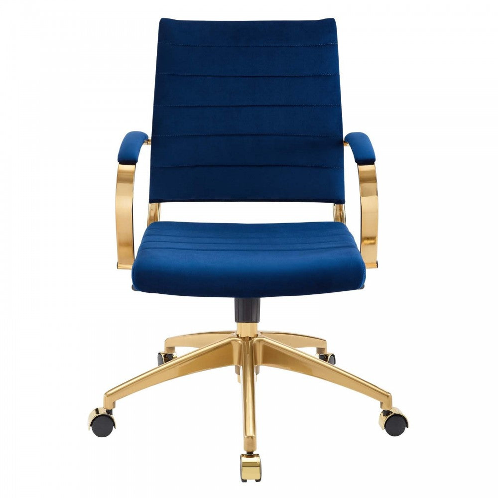 Jive Mid Back Performance Velvet Office Chair, Navy