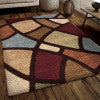 Orian Impressions Shag Circle Bloom Multi Brown 79"X116"
