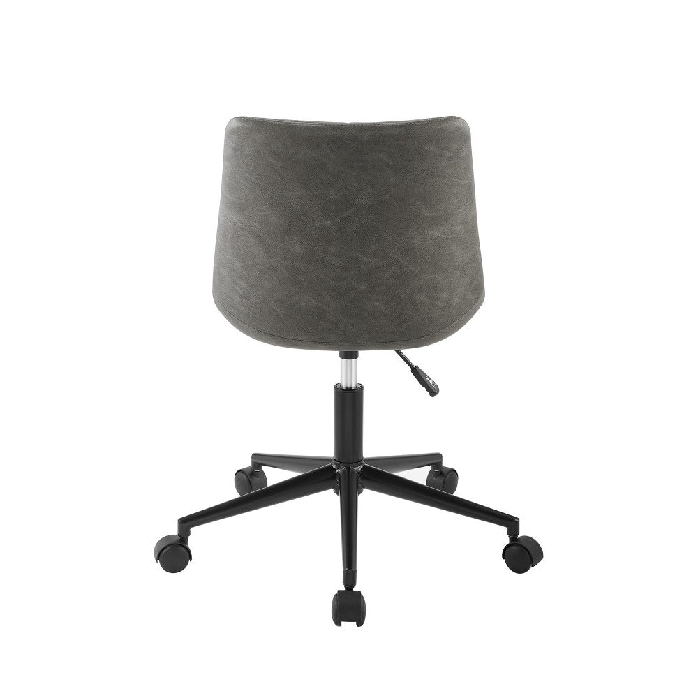 Josie Upholstered Armless Swivel Task Chair - Smoke Gray