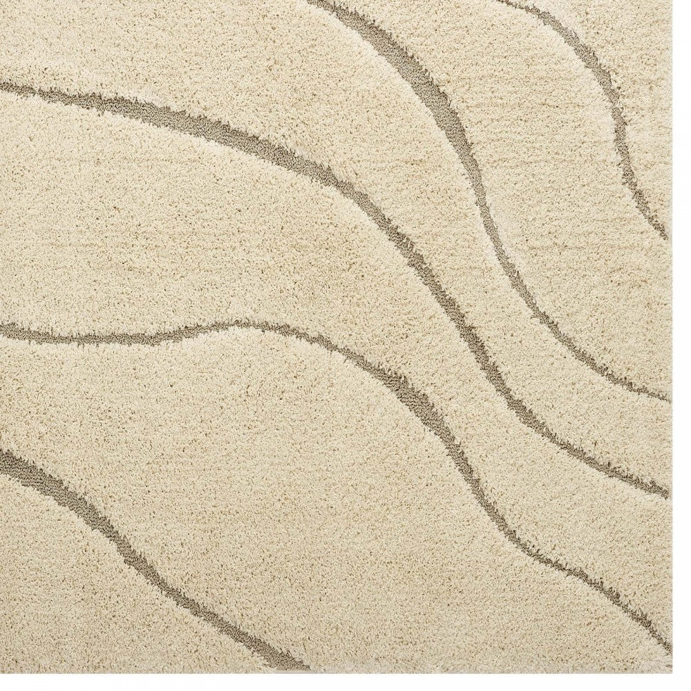 Jubilant Abound Abstract Swirl 5x8 Shag Area Rug