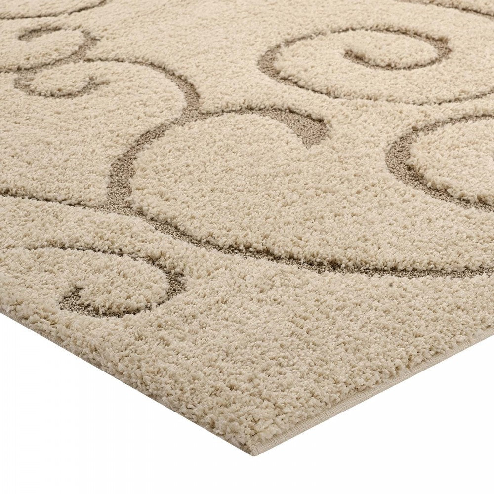 Jubilant Burgeon Scrolling Vine 5x8 Shag Area Rug