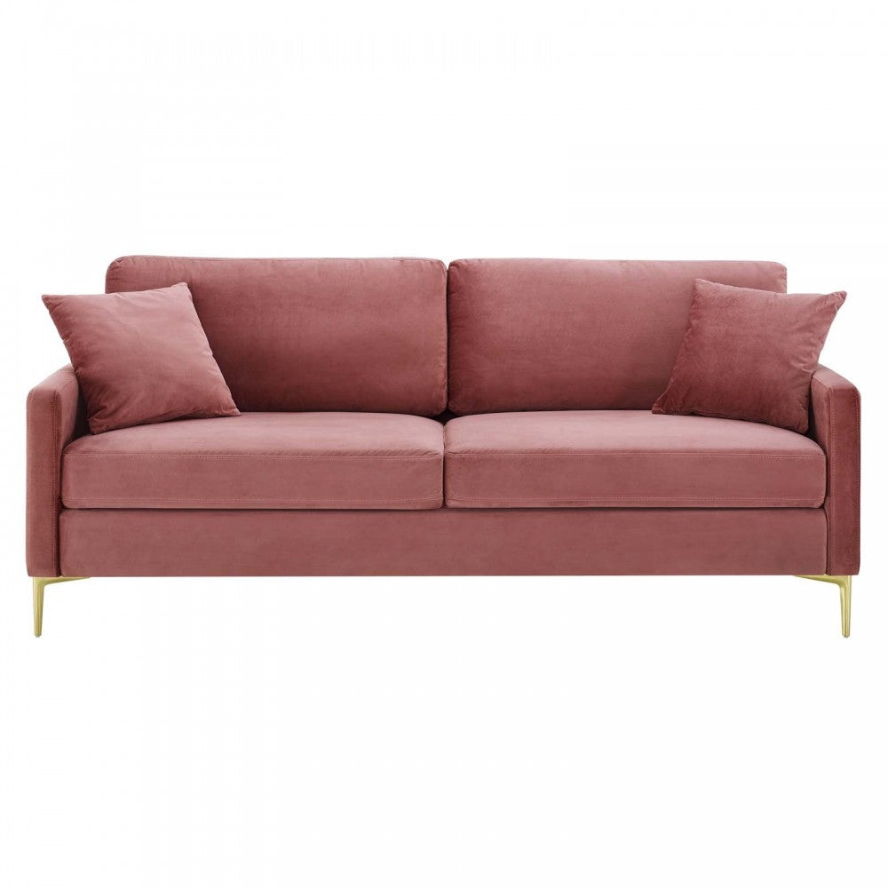 Juliana Performance Velvet Sofa, Dusty Rose