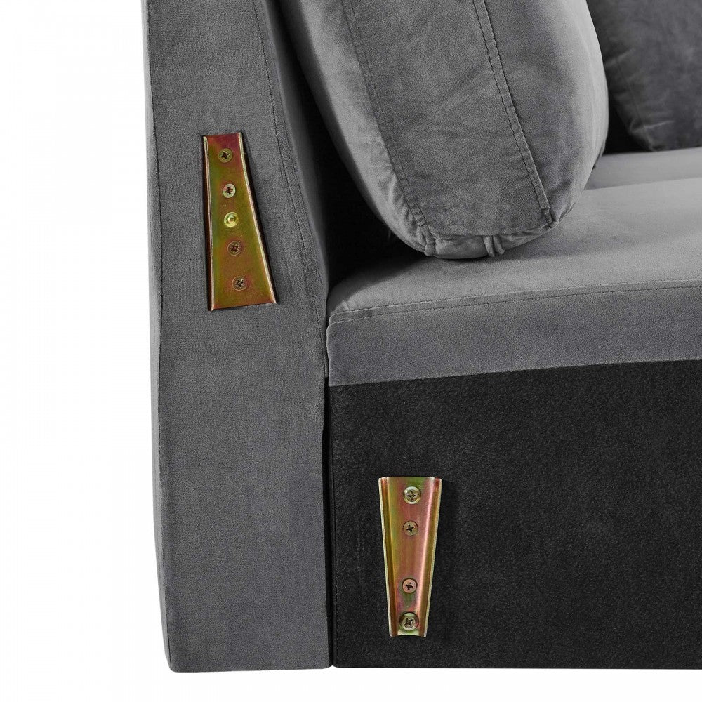 Juliana Performance Velvet Sofa, Gray
