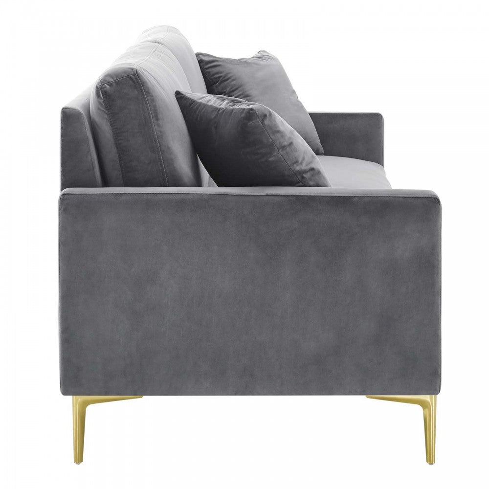 Juliana Performance Velvet Sofa, Gray