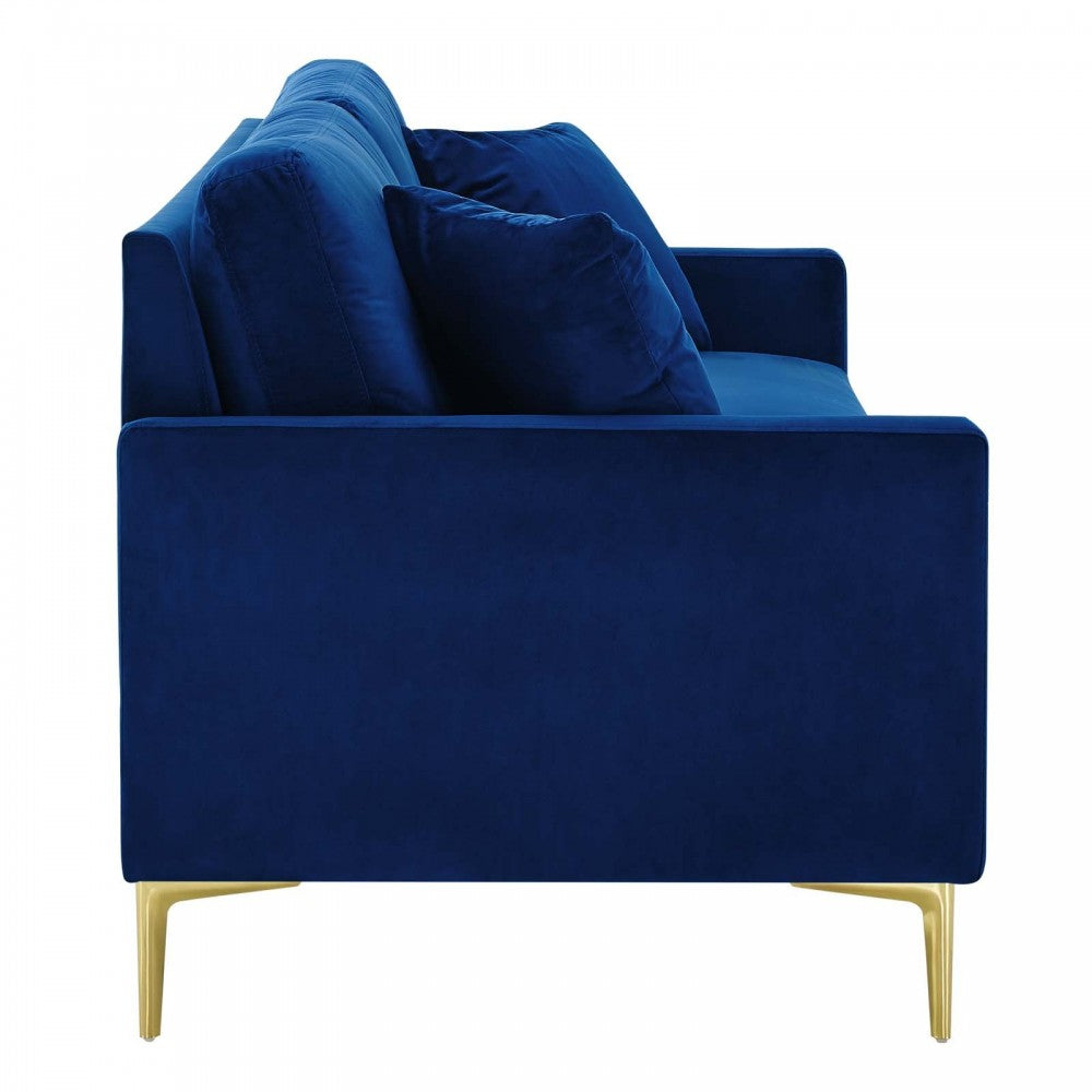 Juliana Performance Velvet Sofa, Navy