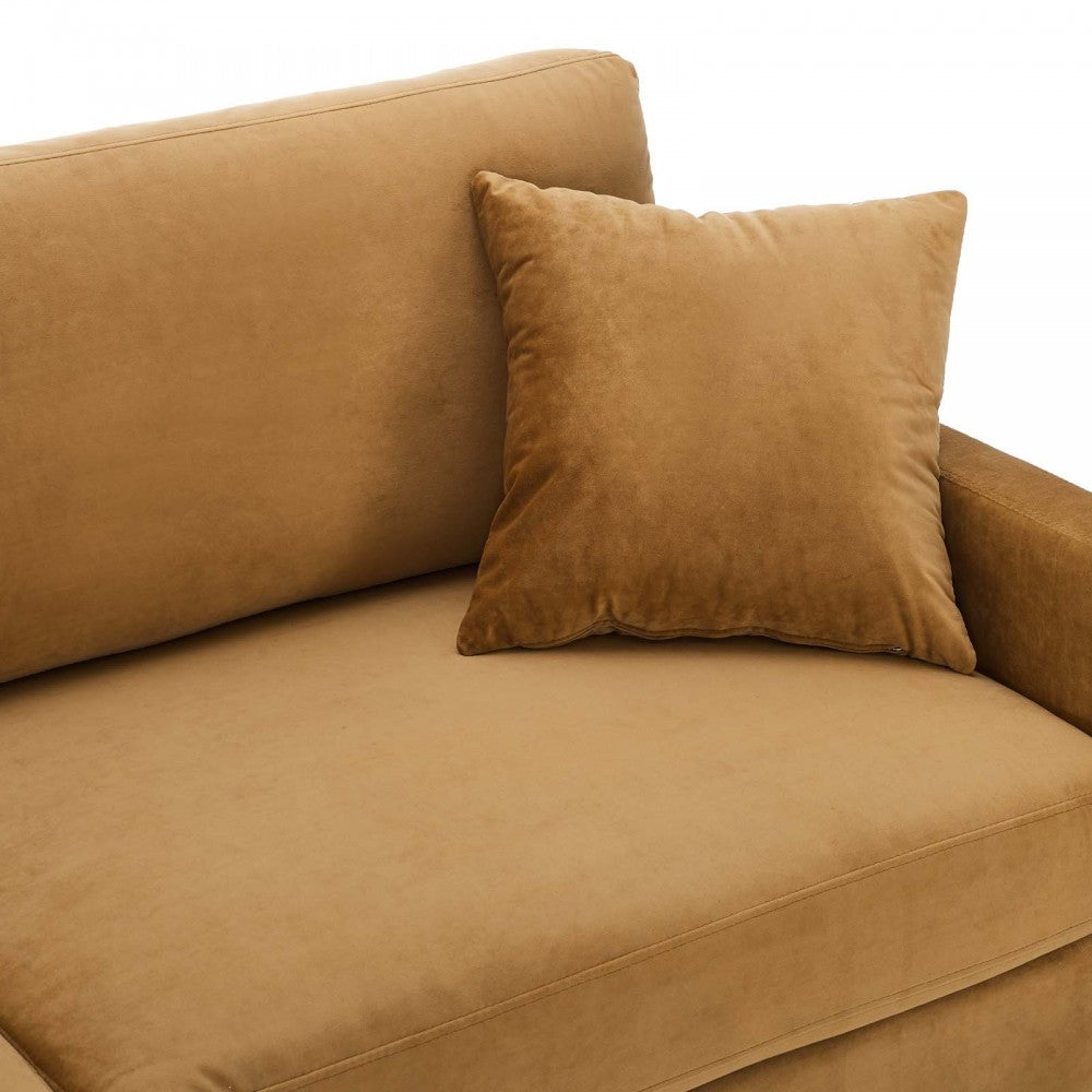 Juliana Performance Velvet Sofa, Cognac