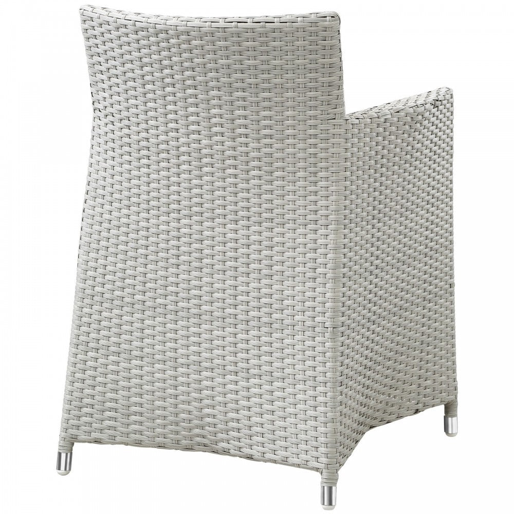 Junction Armchair Outdoor Patio Wicker Set of 2, Gray White