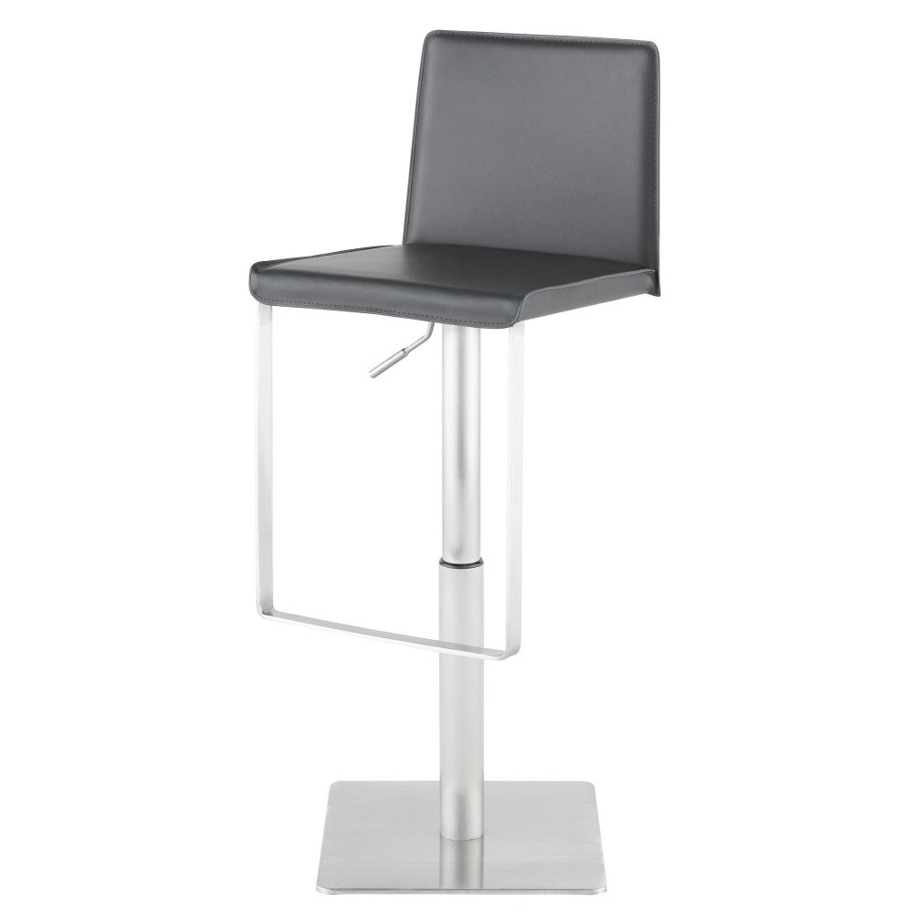 Kailee Dark Gray Leather Adjustable Stool