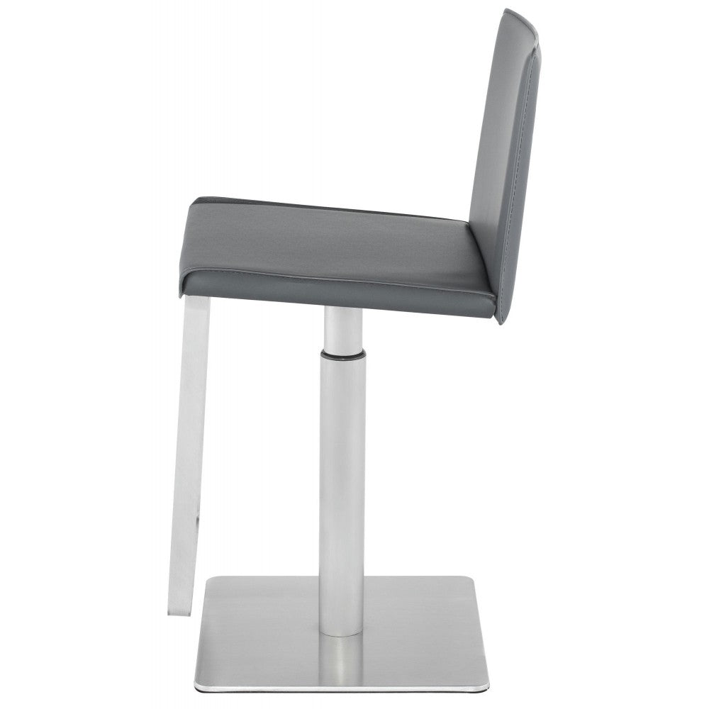 Kailee Dark Gray Leather Adjustable Stool