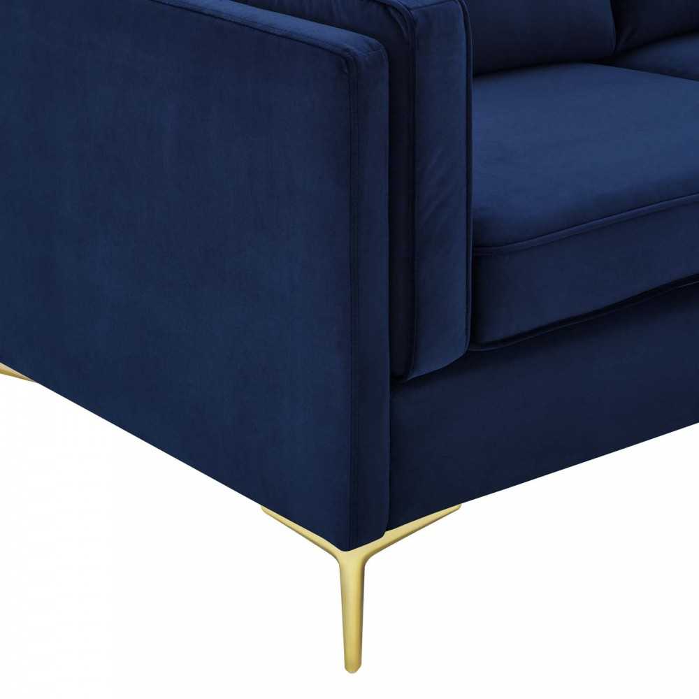 Kaiya Performance Velvet Sofa, Midnight Blue