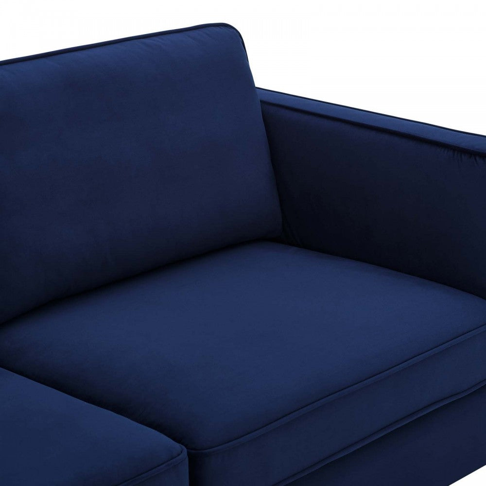 Kaiya Performance Velvet Sofa, Midnight Blue