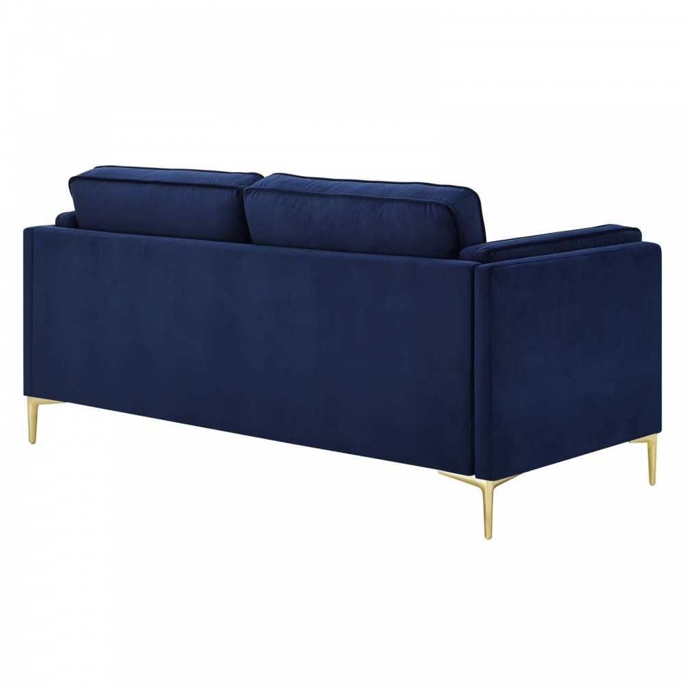 Kaiya Performance Velvet Sofa, Midnight Blue