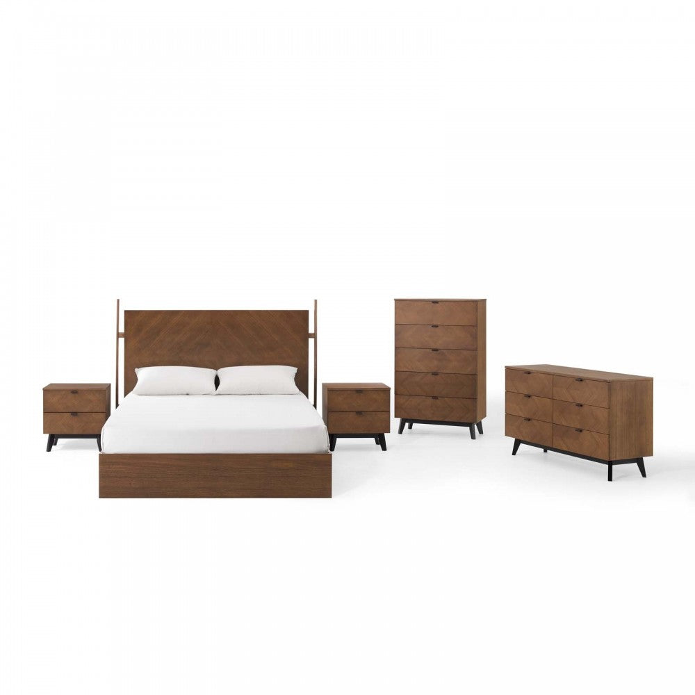Kali 5-Piece Bedroom Set, Walnut, MOD-6419-WAL-SET