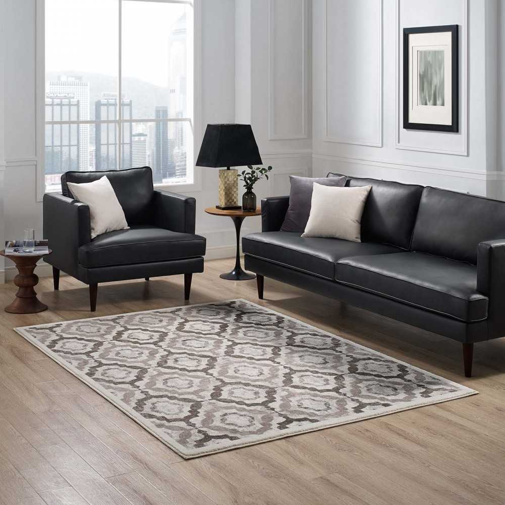 Kalinda Rustic Vintage Moroccan Trellis 8x10 Area Rug, Brown, Beige and Ivory