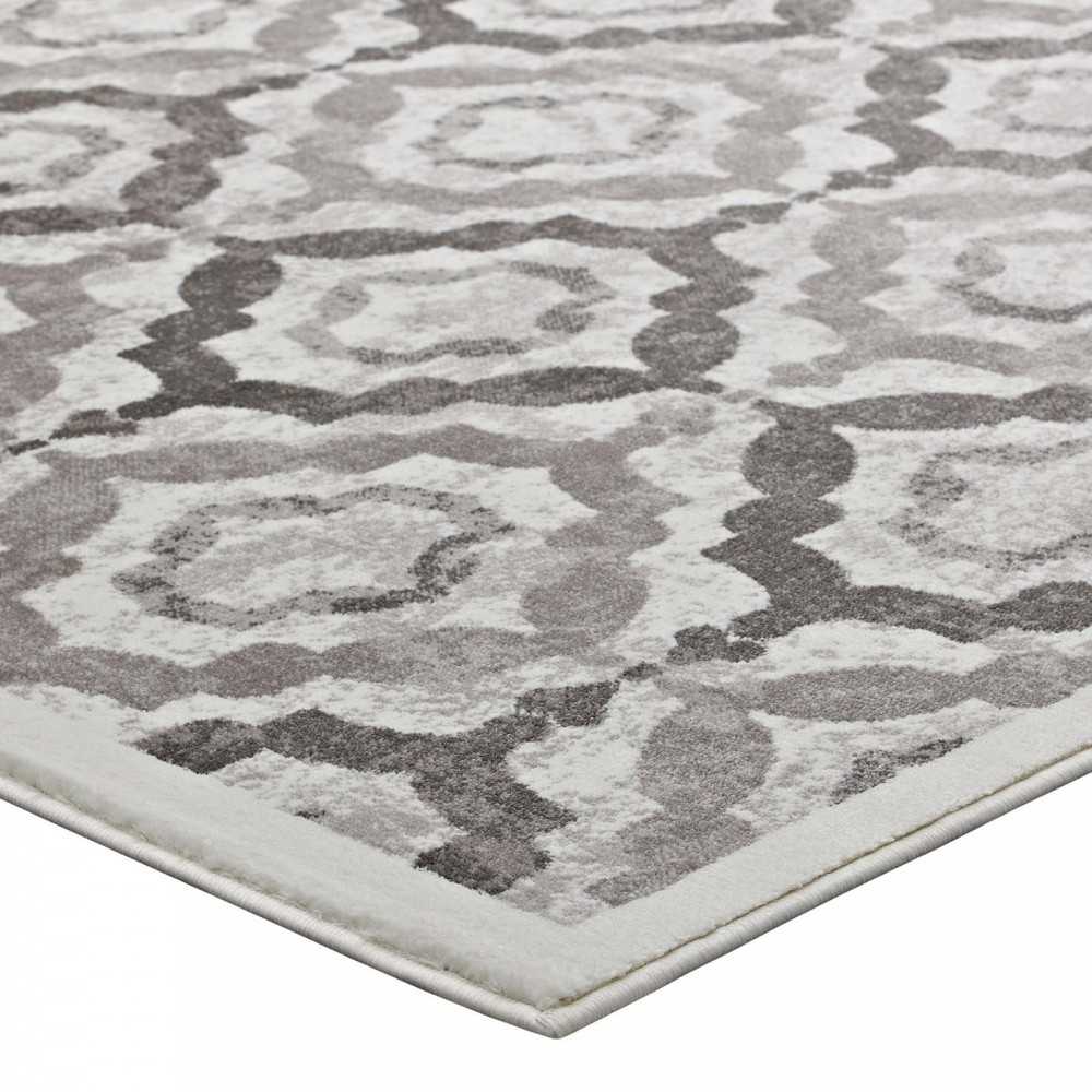 Kalinda Rustic Vintage Moroccan Trellis 8x10 Area Rug, Brown, Beige and Ivory