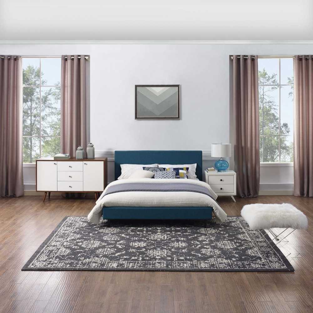 Kazia Distressed Floral Lattice 8x10 Area Rug, Dark Gray and Ivory