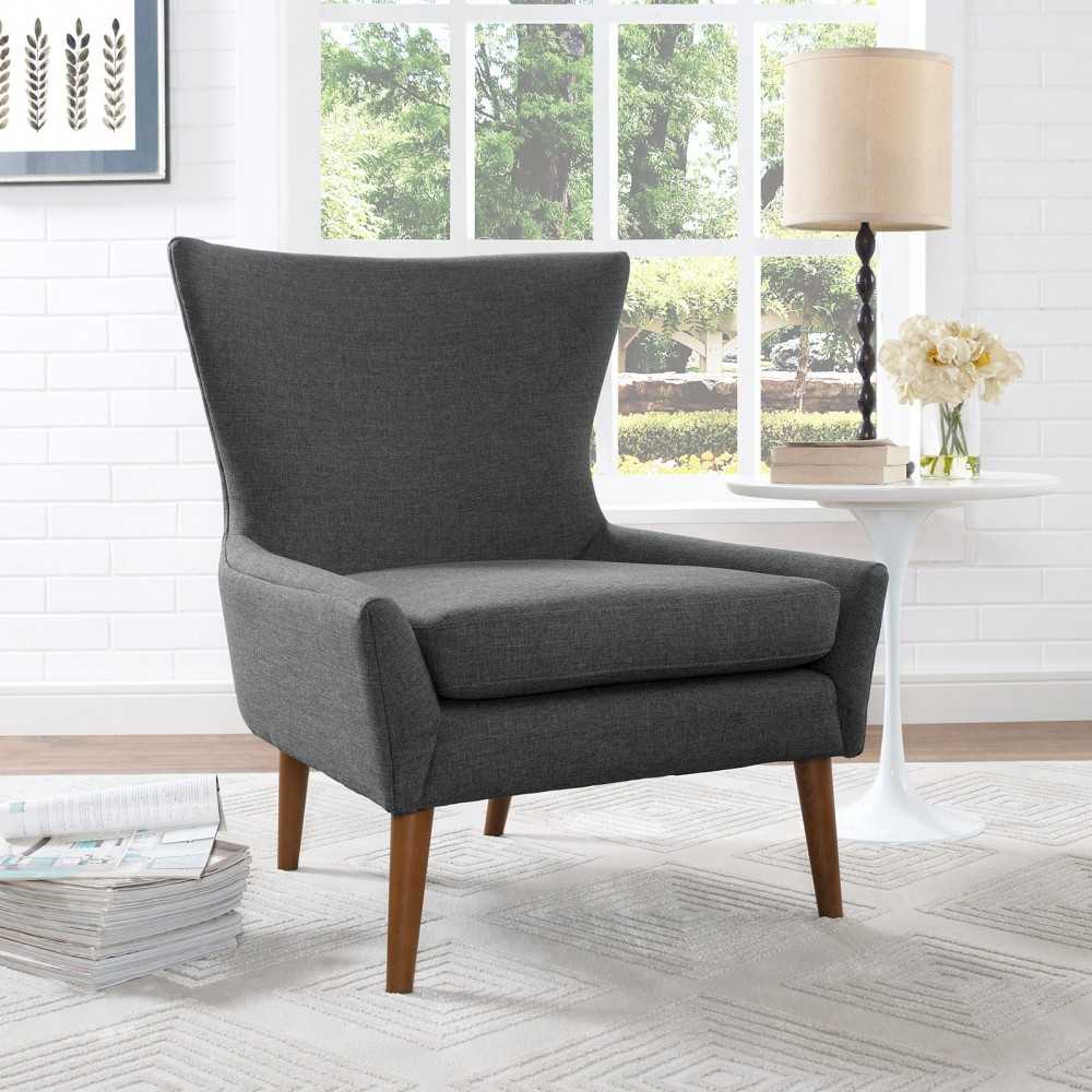 Keen Upholstered Fabric Armchair, Gray