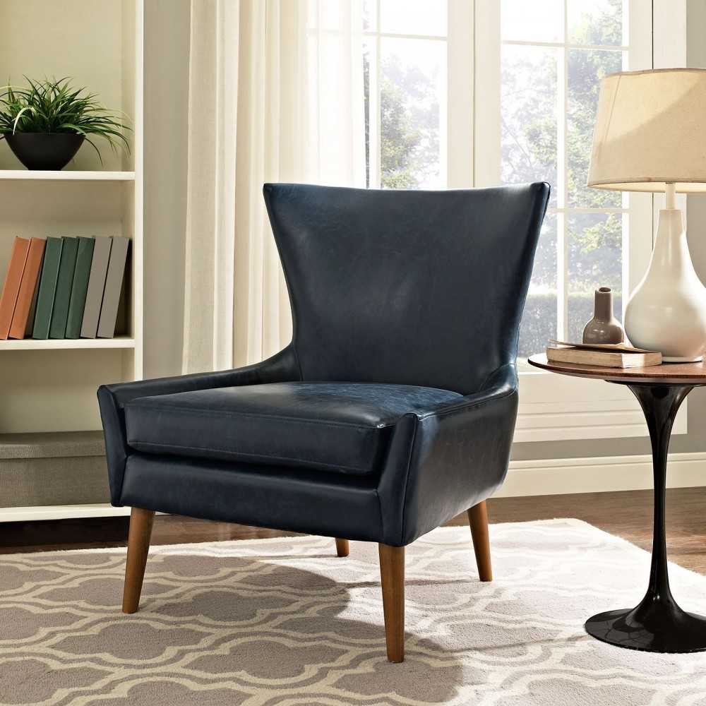 Keen Upholstered Vinyl Armchair, Blue