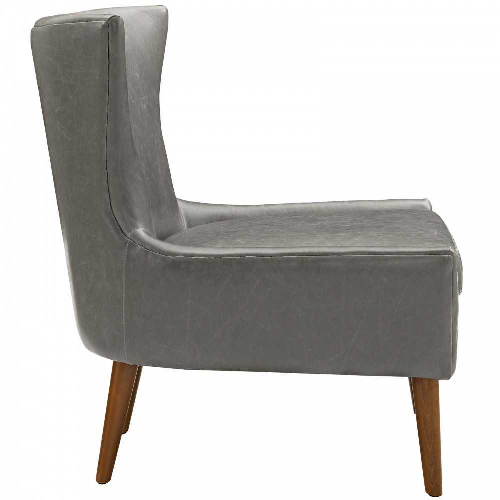 Keen Upholstered Vinyl Armchair, Gray