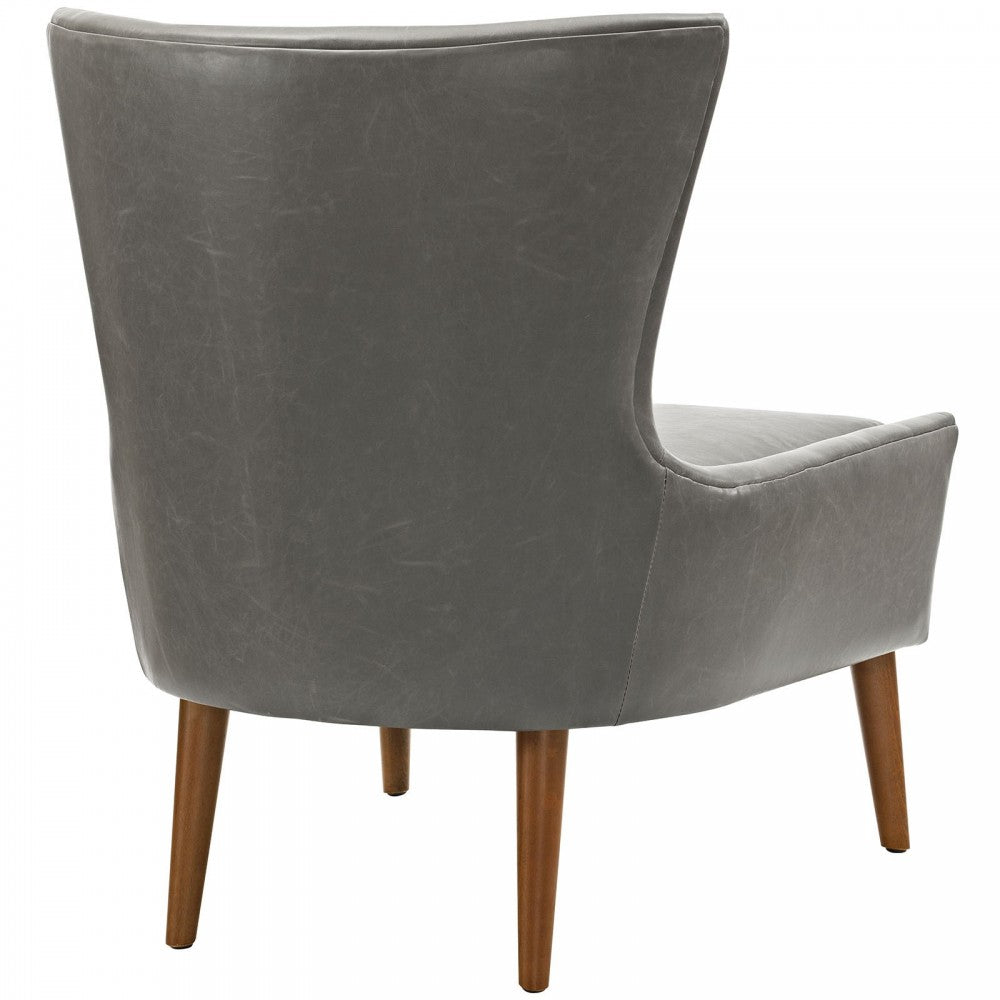 Keen Upholstered Vinyl Armchair, Gray