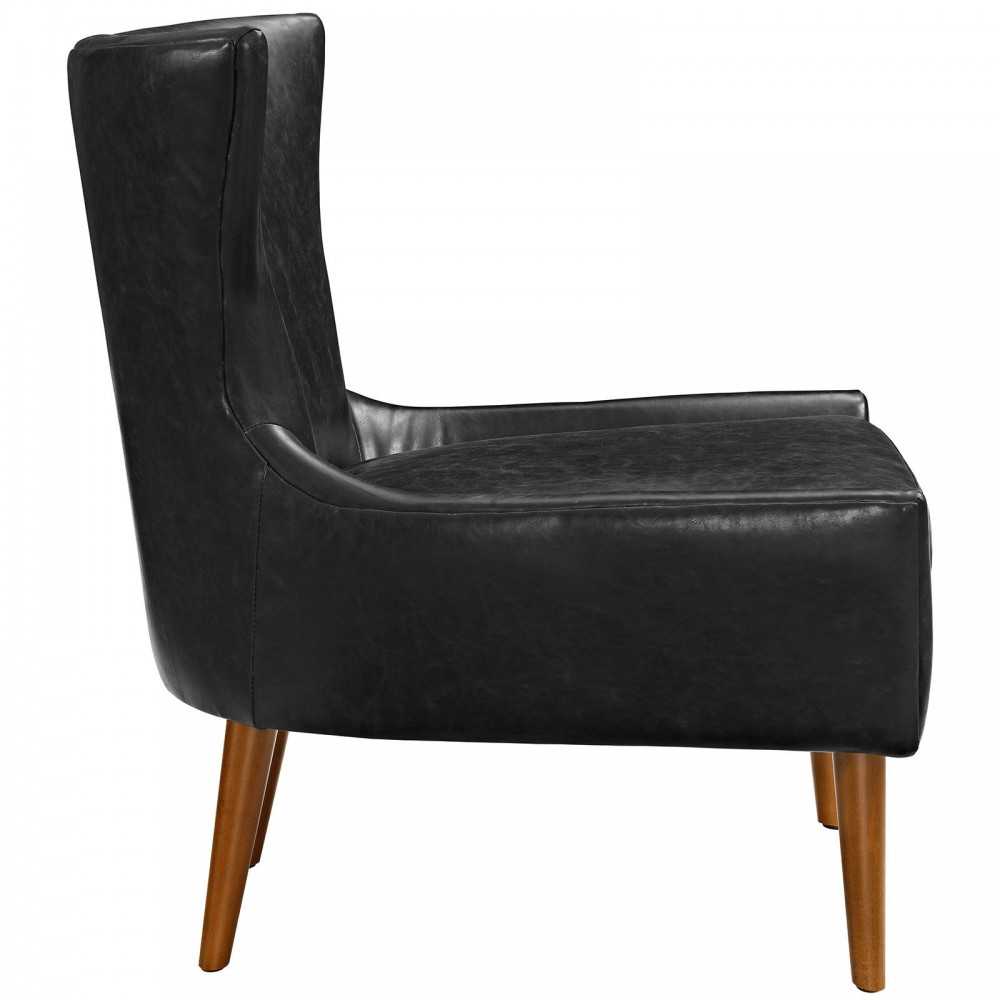 Keen Upholstered Vinyl Armchair, Black