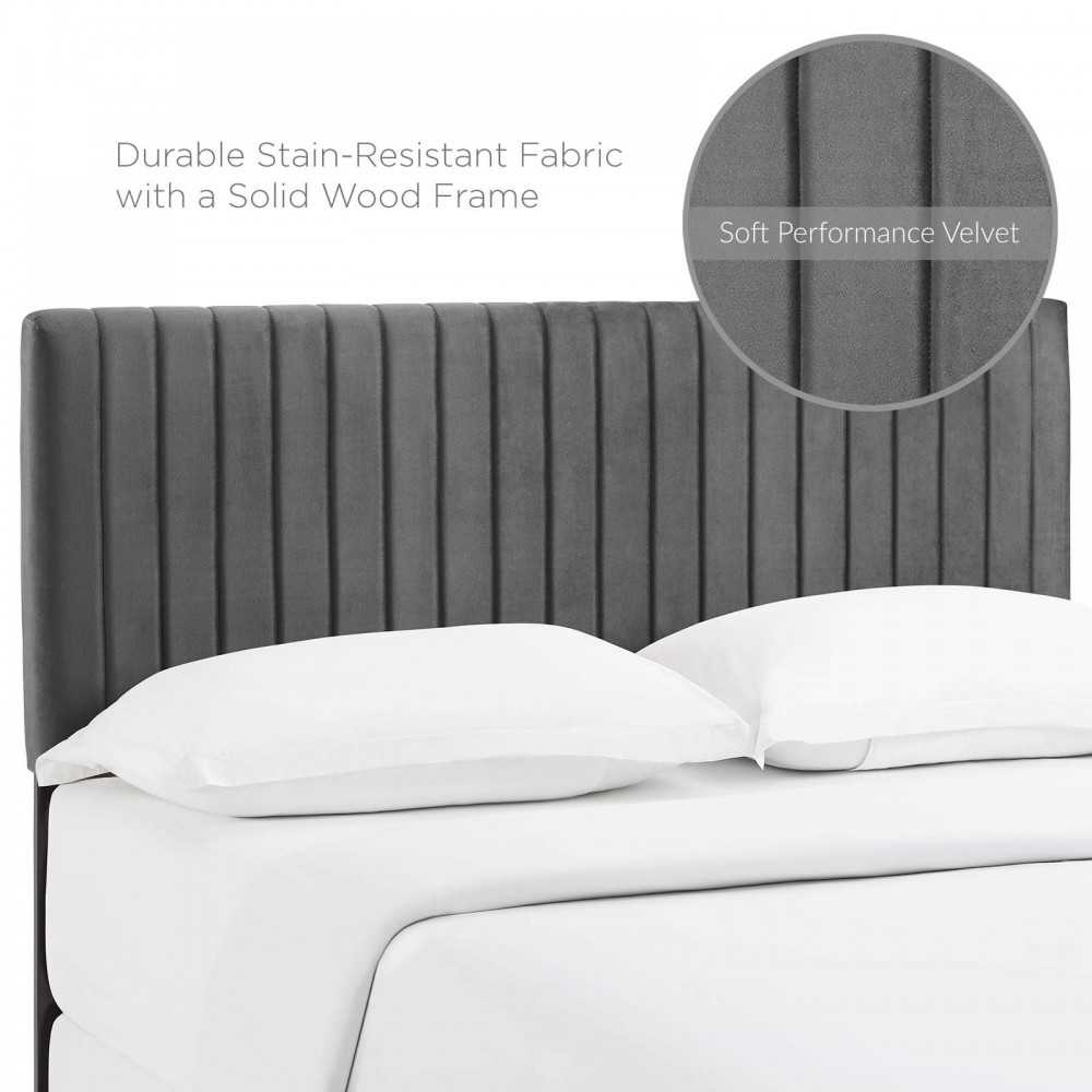Keira King/California King Performance Velvet Headboard, Gray