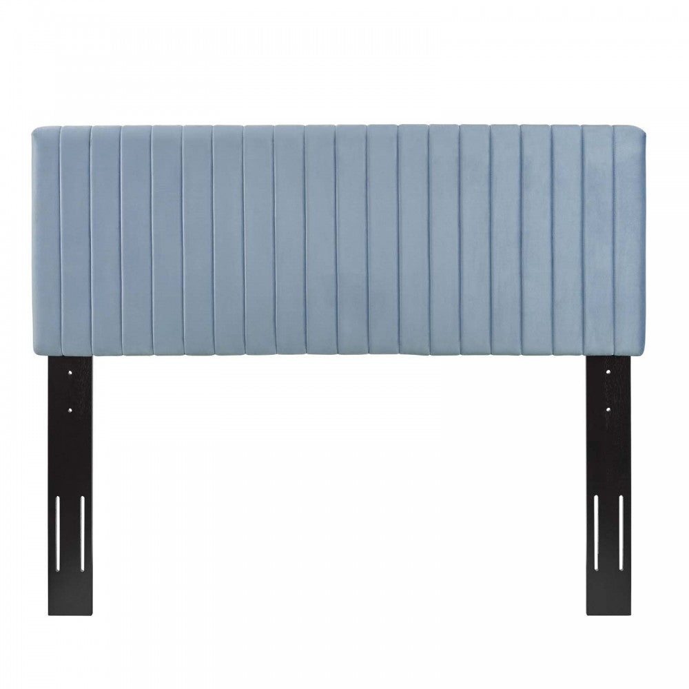 Keira King/California King Performance Velvet Headboard, Light Blue