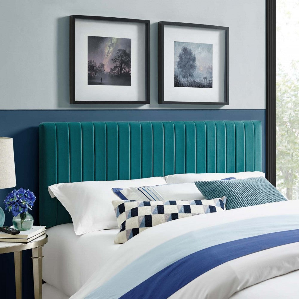 Keira King/California King Performance Velvet Headboard, Teal