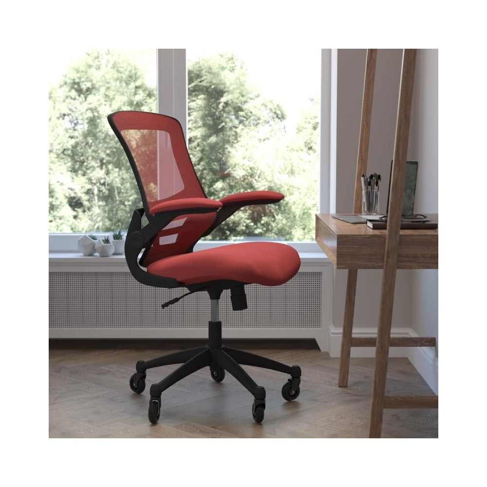 Kelista Red Chair with Roller Wheels