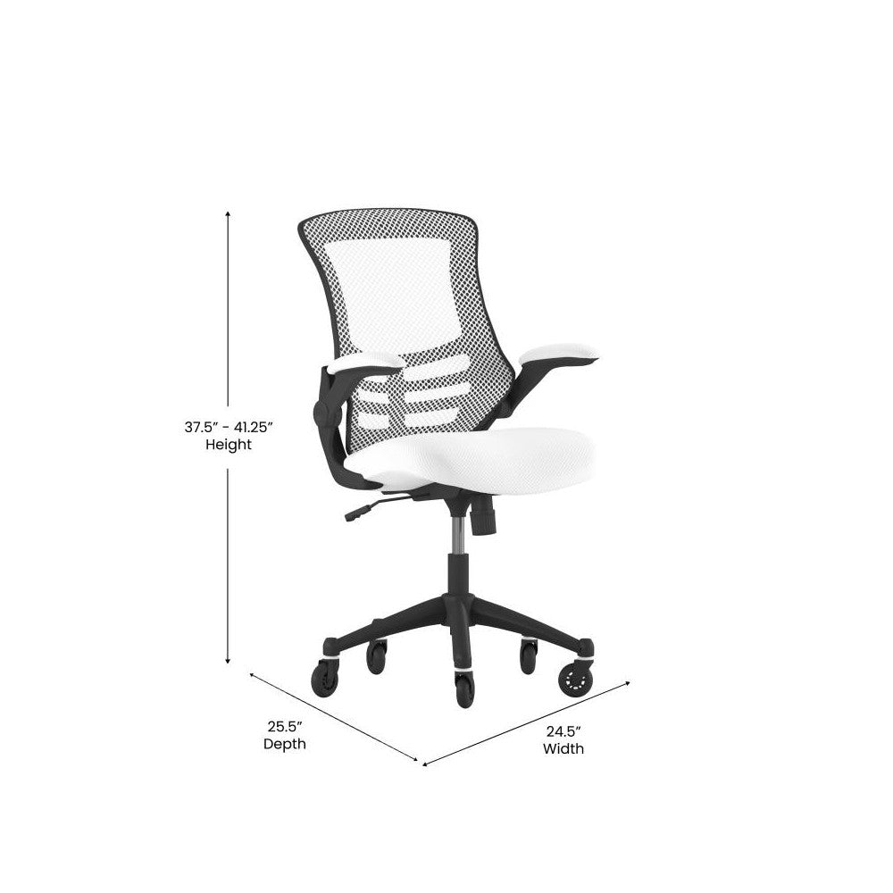 Kelista White Chair with Roller Wheels
