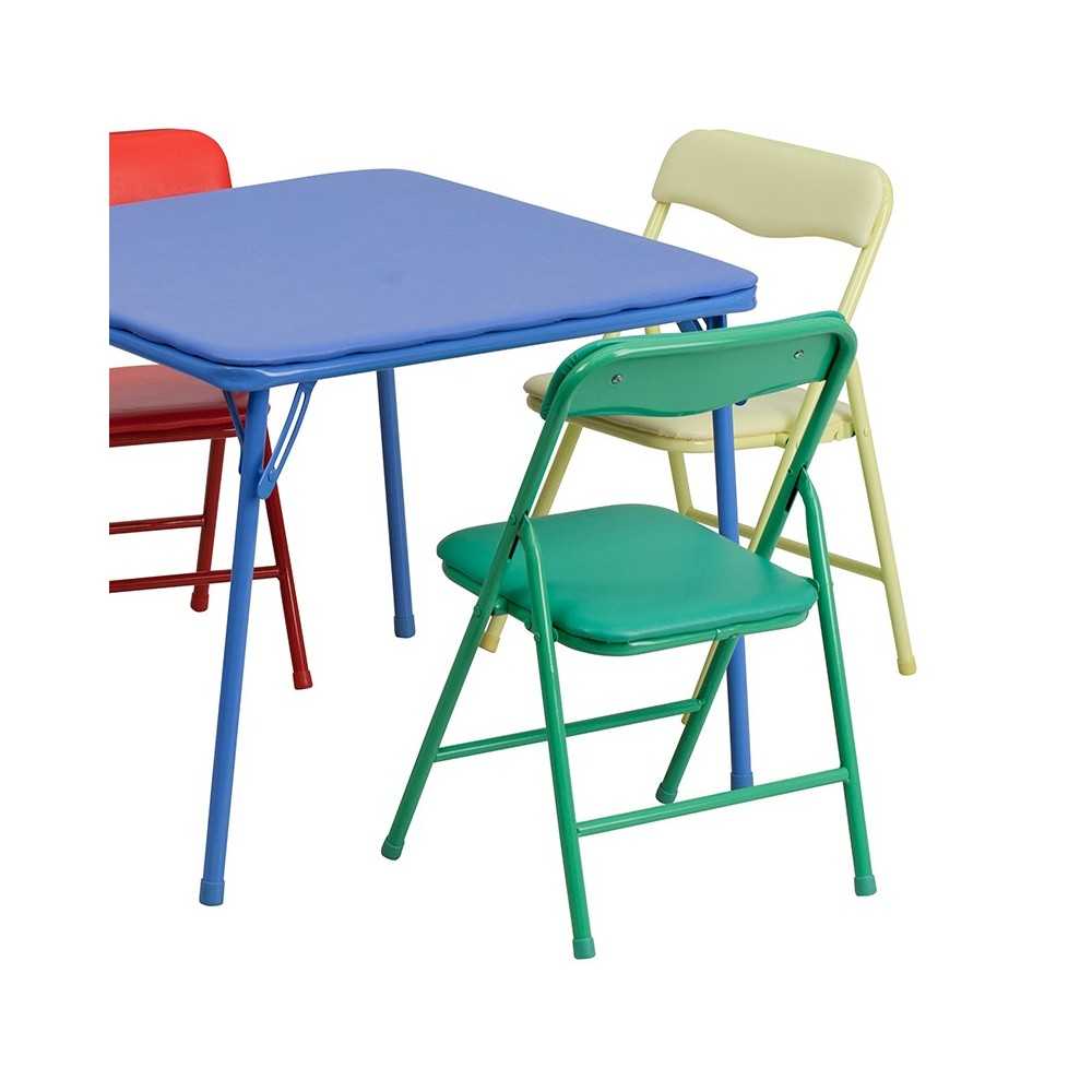 Kids Colorful 5 Piece Folding Table and Chair Set
