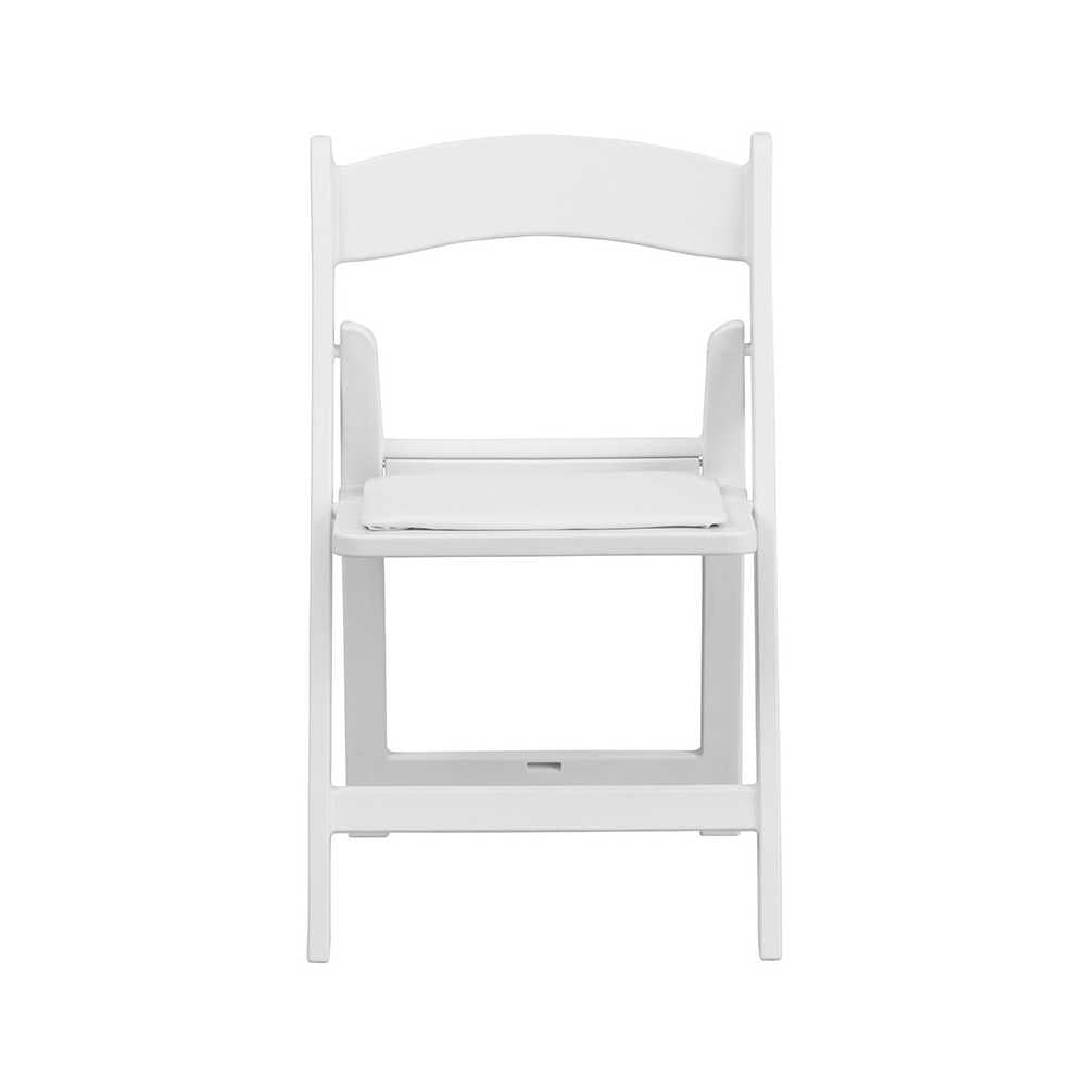 Kids Folding Chairs with Padded Seats | Set of 2 White Resin Folding Chair with Vinyl Padded Seat for Kids