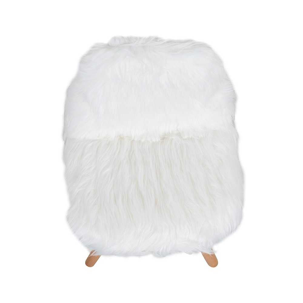 Kids Shaggy Dog White Accent Chair