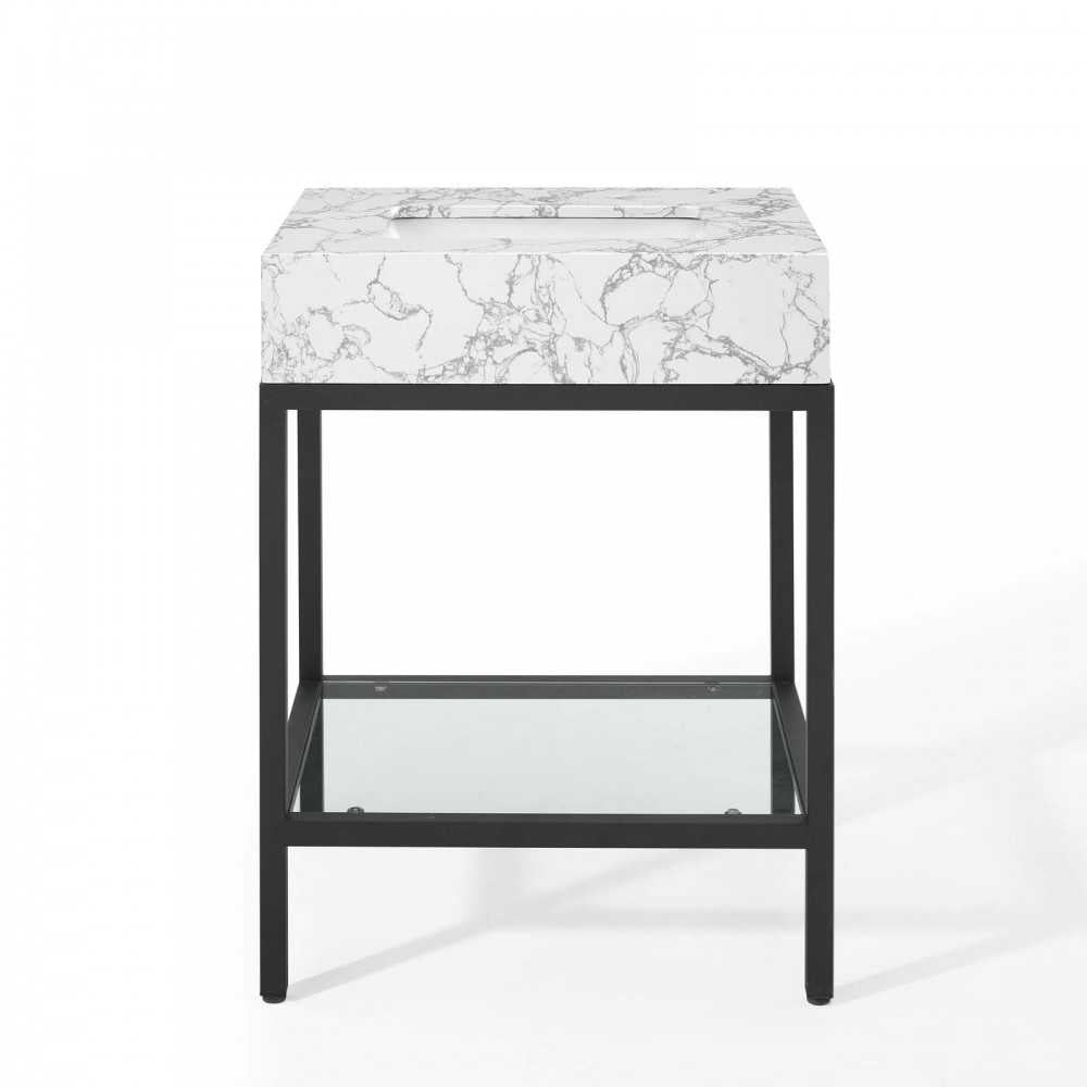 Kingsley 26" Black Stainless Steel Bathroom Vanity